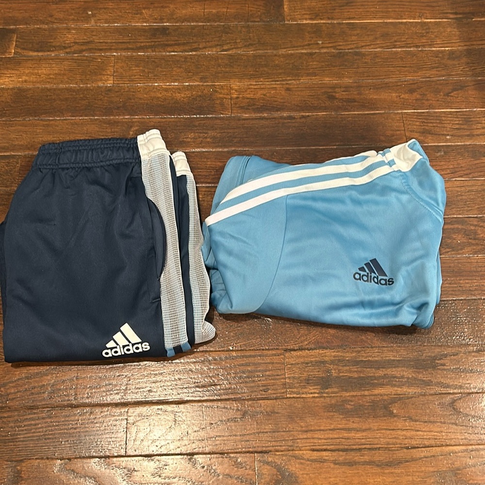 Blue and White Adidas Track suit